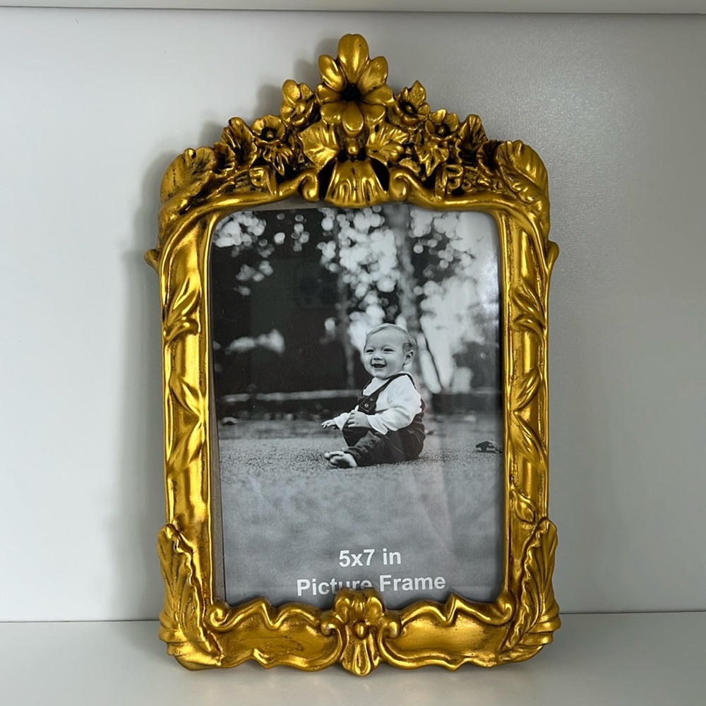 Gold Floral Picture Frame